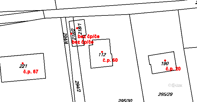 Štěnovický Borek 60 na parcele st. 112 v KÚ Štěnovický Borek, Katastrální mapa