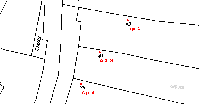 Lukov 3 na parcele st. 41 v KÚ Lukov nad Dyjí, Katastrální mapa