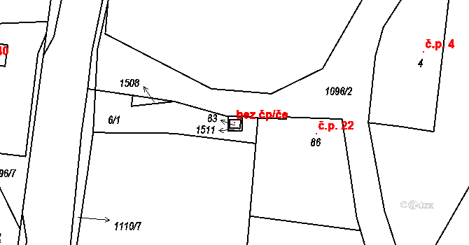 Pelhřimov 117799416 na parcele st. 83 v KÚ Myslotín, Katastrální mapa