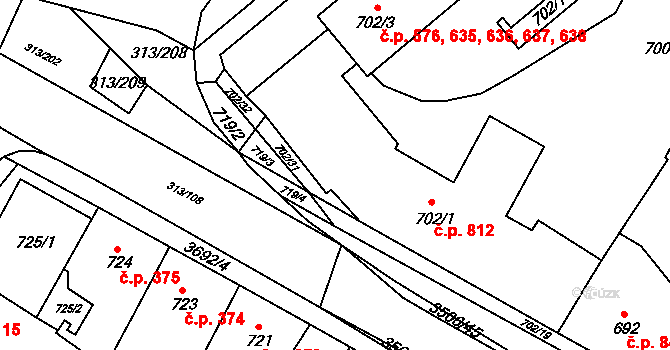 Vyškov-Předměstí 81, Vyškov na parcele st. 719/1 v KÚ Vyškov, Katastrální mapa