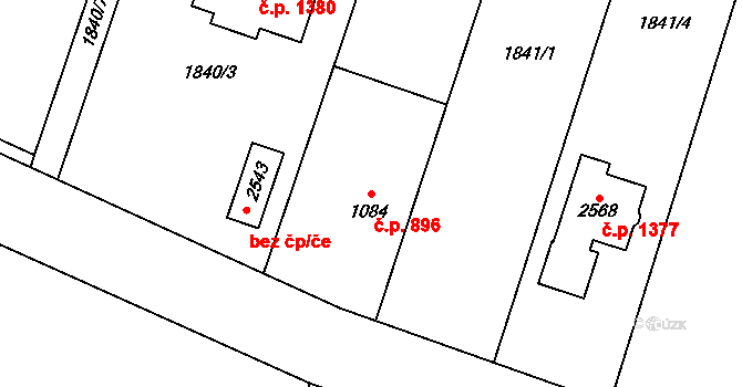 Třebechovice pod Orebem 896 na parcele st. 1084 v KÚ Třebechovice pod Orebem, Katastrální mapa