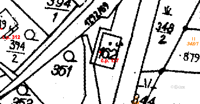 Opatov 127 na parcele st. 162 v KÚ Opatov v Čechách, Katastrální mapa