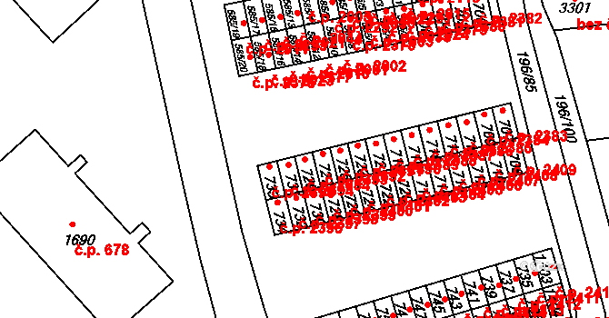 Sezimovo Ústí 2084 na parcele st. 729 v KÚ Sezimovo Ústí, Katastrální mapa