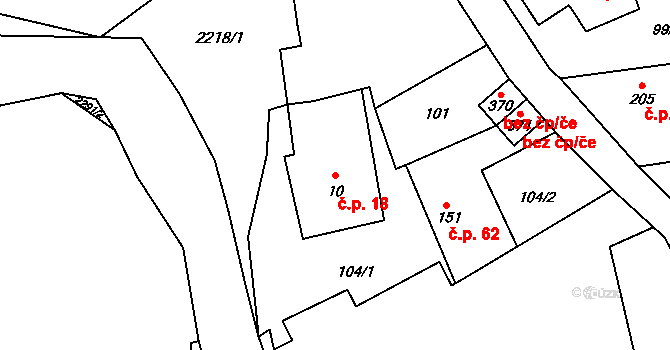 Pecerady 18, Týnec nad Sázavou na parcele st. 10 v KÚ Pecerady, Katastrální mapa