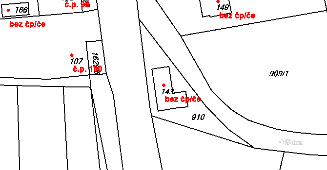 Vřeskovice 39183416 na parcele st. 143 v KÚ Vřeskovice, Katastrální mapa