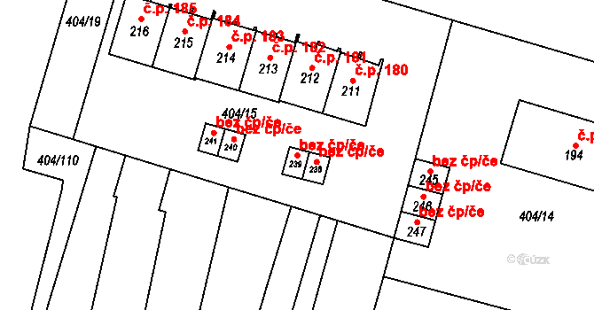 Chomutice 45958416 na parcele st. 239 v KÚ Chomutice, Katastrální mapa