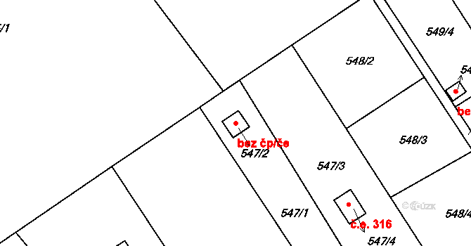 Vimperk II 317, Vimperk na parcele st. 547/2 v KÚ Vimperk, Katastrální mapa