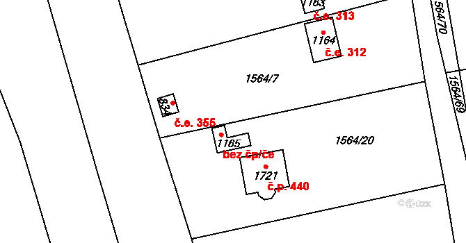 Chyňava 46988416 na parcele st. 1165 v KÚ Chyňava, Katastrální mapa
