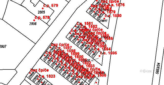 Česká Lípa 48799416 na parcele st. 2788/28 v KÚ Česká Lípa, Katastrální mapa