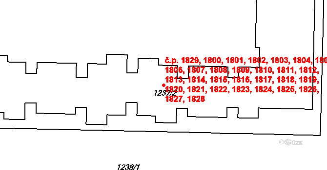 Slavkov u Brna 1800,1801,1802,1803, na parcele st. 1237/2 v KÚ Slavkov u Brna, Katastrální mapa