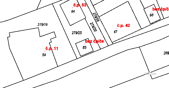 Všestary 99321416 na parcele st. 85 v KÚ Lípa u Hradce Králové, Katastrální mapa