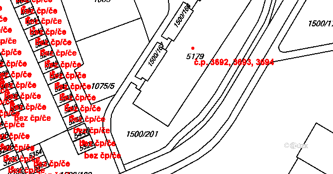 Kroměříž 3692,3693,3694 na parcele st. 5179 v KÚ Kroměříž, Katastrální mapa