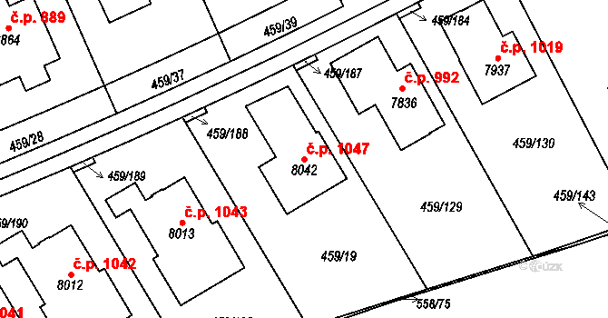 Beroun-Závodí 1047, Beroun na parcele st. 8042 v KÚ Beroun, Katastrální mapa