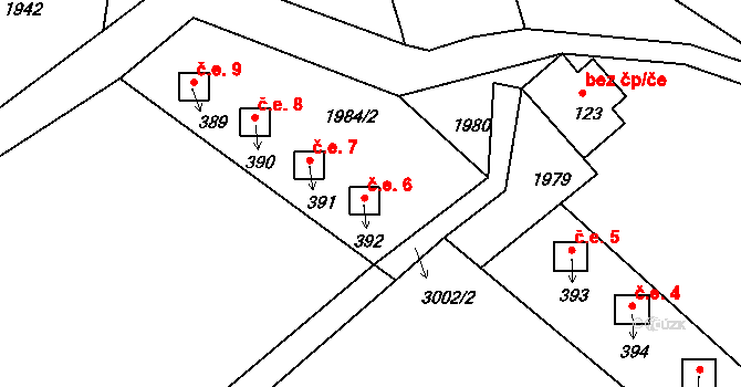 Heřmanice v Podještědí 6, Jablonné v Podještědí na parcele st. 392 v KÚ Heřmanice v Podještědí, Katastrální mapa