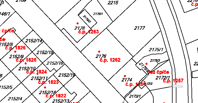 Turnov 1262 na parcele st. 2176 v KÚ Turnov, Katastrální mapa