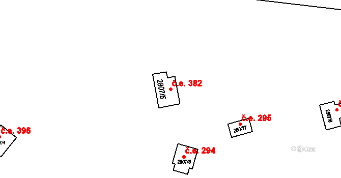 Doksy 382 na parcele st. 2807/5 v KÚ Doksy u Máchova jezera, Katastrální mapa