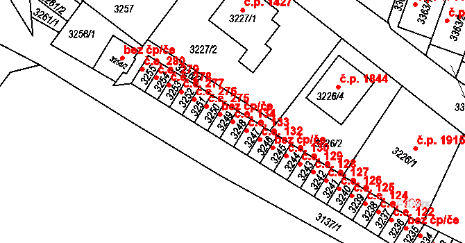 Děčín VI-Letná 134, Děčín na parcele st. 3248 v KÚ Podmokly, Katastrální mapa