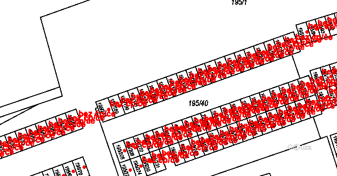 Ostrava 38138417 na parcele st. 195/194 v KÚ Vítkovice, Katastrální mapa