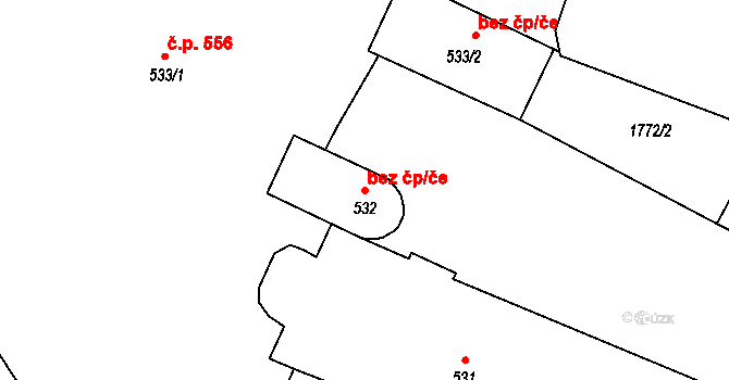 Milevsko 39938417 na parcele st. 532 v KÚ Milevsko, Katastrální mapa