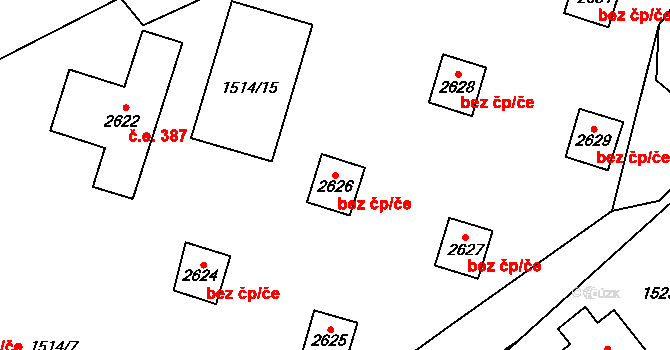 Ostravice 40336417 na parcele st. 2626 v KÚ Ostravice 1, Katastrální mapa
