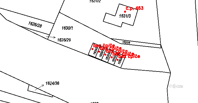 Jilemnice 43050417 na parcele st. 1630/3 v KÚ Jilemnice, Katastrální mapa