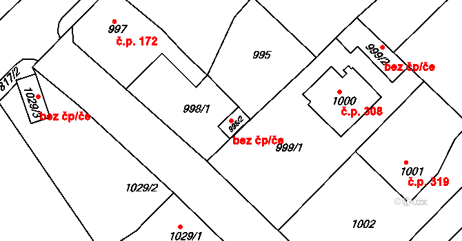 Týniště nad Orlicí 47899417 na parcele st. 998/2 v KÚ Týniště nad Orlicí, Katastrální mapa