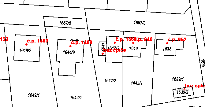 Úvaly 48443417 na parcele st. 1641 v KÚ Úvaly u Prahy, Katastrální mapa