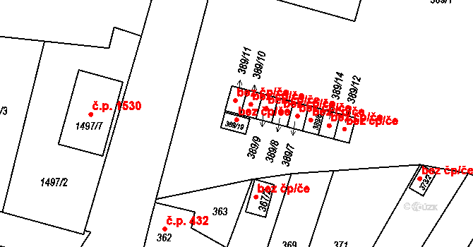 Moravská Třebová 78205417 na parcele st. 389/19 v KÚ Moravská Třebová, Katastrální mapa