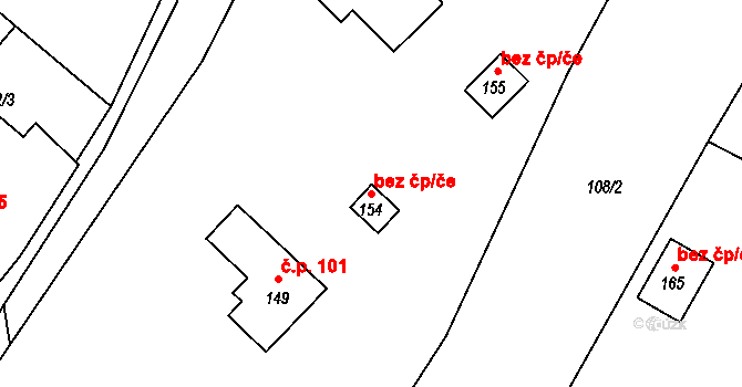 Měrotín 89644417 na parcele st. 154 v KÚ Měrotín, Katastrální mapa