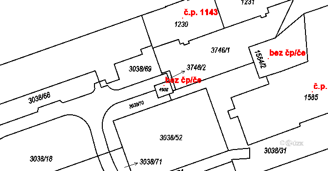 Česká Třebová 102402418 na parcele st. 4908 v KÚ Česká Třebová, Katastrální mapa