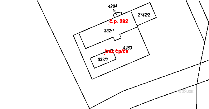 Kozlovice 119708418 na parcele st. 332/2 v KÚ Kozlovice, Katastrální mapa