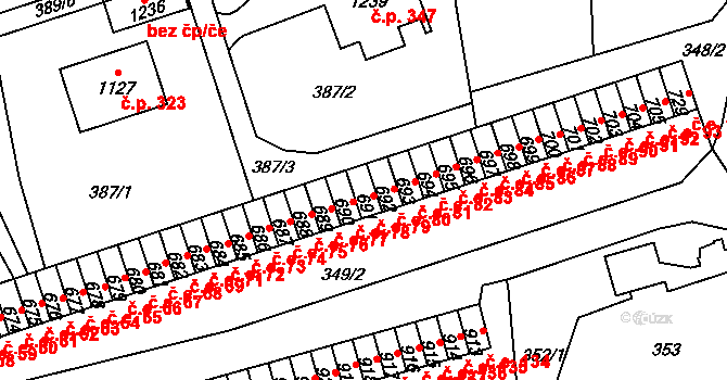 Kamenná 79, Jílové na parcele st. 691 v KÚ Jílové u Děčína, Katastrální mapa