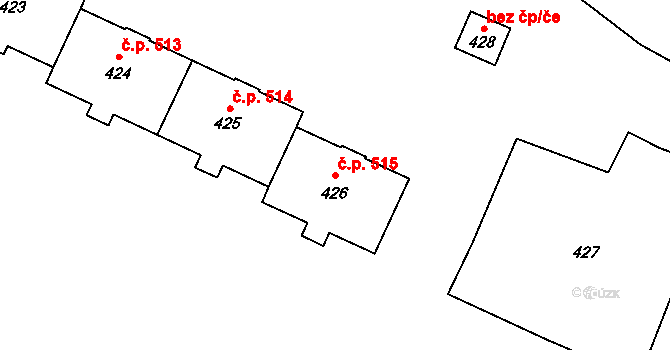 Vrbno pod Pradědem 515 na parcele st. 426 v KÚ Vrbno pod Pradědem, Katastrální mapa