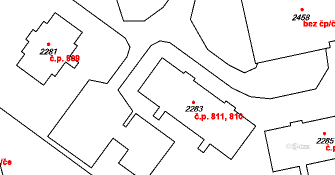 Horní Předměstí 810,811, Polička na parcele st. 2283 v KÚ Polička, Katastrální mapa