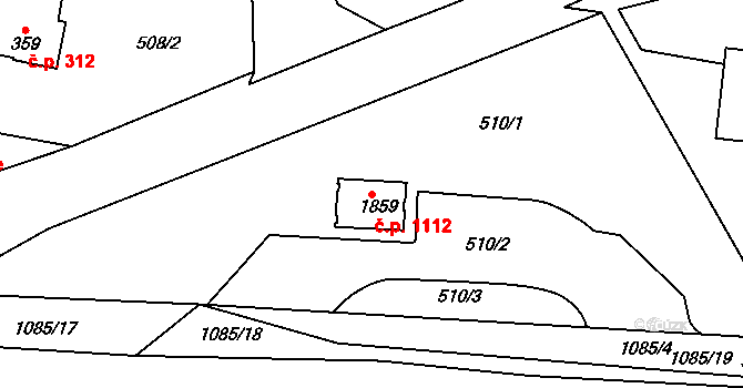 Světlá nad Sázavou 1112 na parcele st. 1859 v KÚ Světlá nad Sázavou, Katastrální mapa