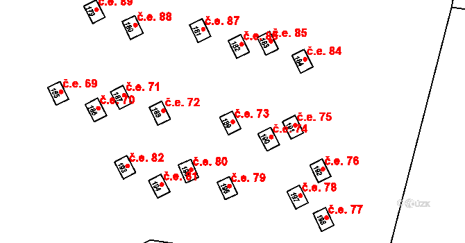 Blata 73, Zámostí-Blata na parcele st. 189 v KÚ Zámostí, Katastrální mapa