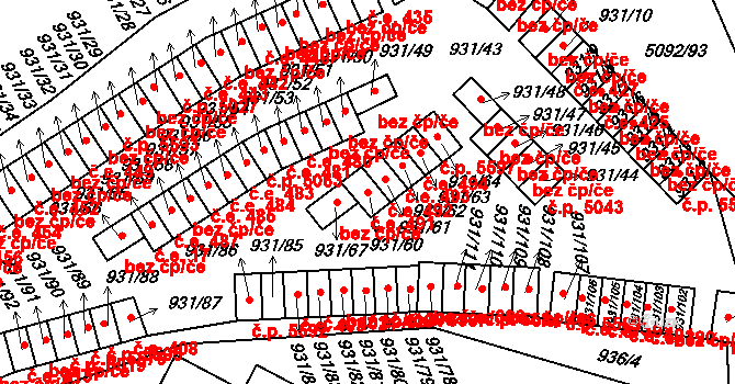 Louny 491 na parcele st. 931/60 v KÚ Louny, Katastrální mapa
