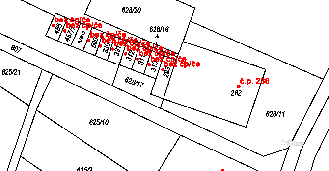 Kostelec u Holešova 41907418 na parcele st. 293 v KÚ Kostelec u Holešova, Katastrální mapa