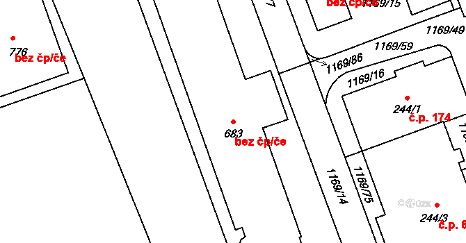 Kudlov 802, Zlín na parcele st. 683 v KÚ Kudlov, Katastrální mapa