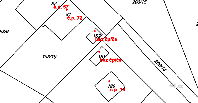 Korozluky 42833418 na parcele st. 181 v KÚ Korozluky, Katastrální mapa