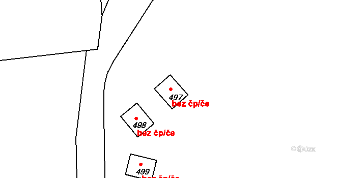 Roudná 42914418 na parcele st. 497 v KÚ Roudná nad Lužnicí, Katastrální mapa