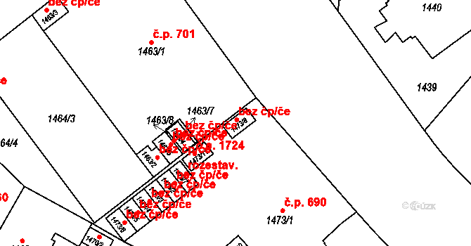 Teplice 45124418 na parcele st. 1473/8 v KÚ Teplice, Katastrální mapa