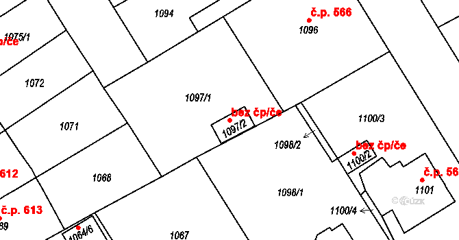 Rychnov nad Kněžnou 51633418 na parcele st. 1097/2 v KÚ Rychnov nad Kněžnou, Katastrální mapa