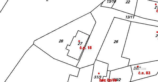 Spyta 15, Česká Skalice na parcele st. 27 v KÚ Spyta, Katastrální mapa