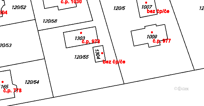 Zeleneč 84074418 na parcele st. 1304 v KÚ Zeleneč, Katastrální mapa