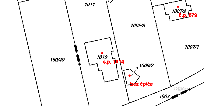 Šeberov 1014, Praha na parcele st. 1010 v KÚ Šeberov, Katastrální mapa