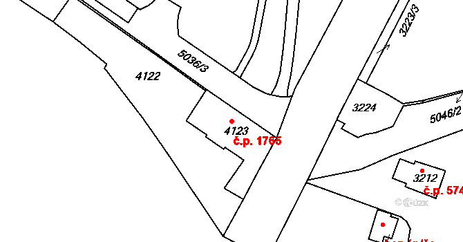 Louny 1765 na parcele st. 4123 v KÚ Louny, Katastrální mapa