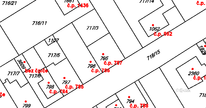 Brandýs nad Labem 787, Brandýs nad Labem-Stará Boleslav na parcele st. 795 v KÚ Brandýs nad Labem, Katastrální mapa