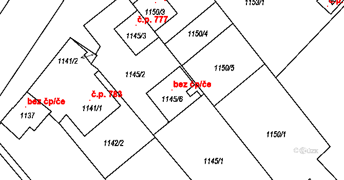 Morkovice-Slížany 145926419 na parcele st. 1145/6 v KÚ Morkovice, Katastrální mapa