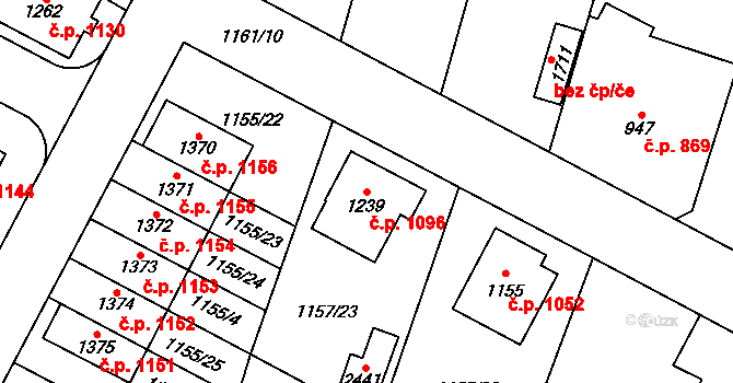 Třebechovice pod Orebem 1096 na parcele st. 1239 v KÚ Třebechovice pod Orebem, Katastrální mapa